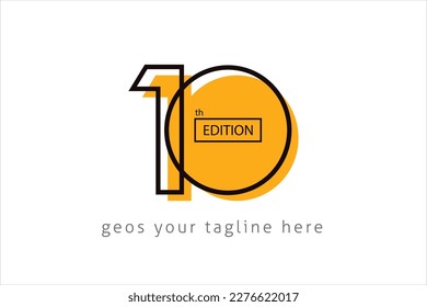 10th edition letter logo design