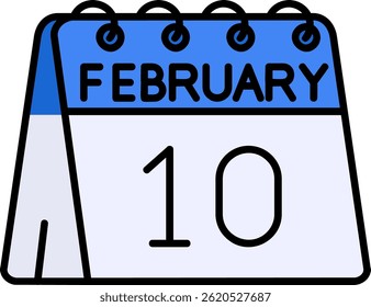 10th of February Line vector Icon Design