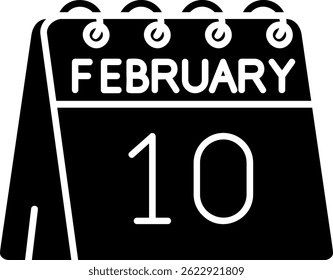 10th of February Line vector Icon Design