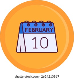 10 de Febrero Línea Vector Icon Design