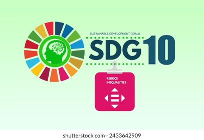10th goal is reduce inequalities. Sustainable development goals icon svg