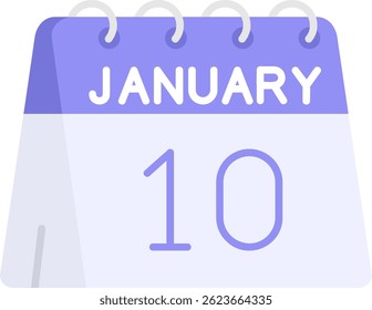 10 de enero Línea Vector Icon Design