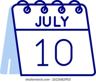 10 de julio Línea de Vector Icon Design