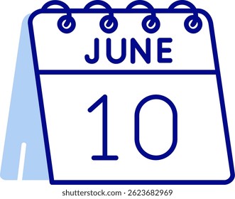 10 de junio Línea de Vector Icon Design