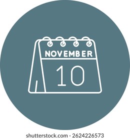 10. November Line Vektor Icon Design
