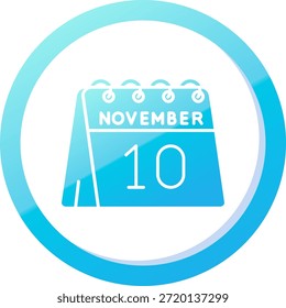 10 de Noviembre Línea Vector Icon Design