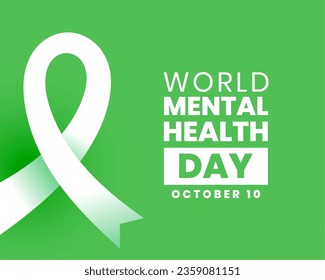 10th october global mental health day concept background with ribbon design vector