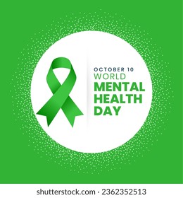 10th october international mental health day poster with particle effect vector