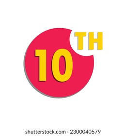 10.º número ordinal en el círculo, contando tipografía de aniversario icono símbolo de símbolo de símbolo de logo línea de diseño plano editable aislado en blanco