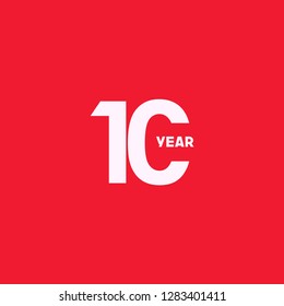 10th year anniversary celebrating vector template