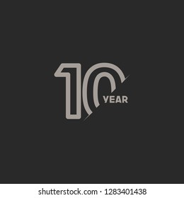 10th year anniversary celebrating vector template