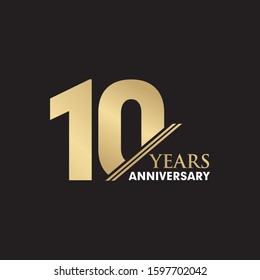 10th Year anniversary emblem logo design inspiration vector template