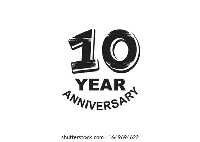 10th year anniversary logo template design