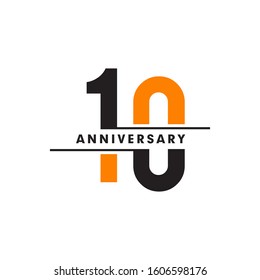 10th year celebrating anniversary logo design template