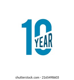 10th Year Celebration Anniversary Vector Logo Design