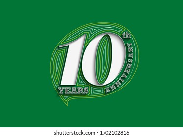 10th Years Anniversary Celebration Vector Design.