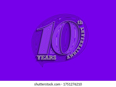 10th Years Anniversary Celebration Vector Design.