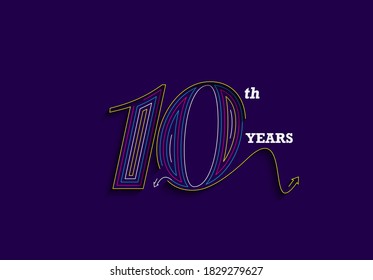 10th Years Anniversary Celebration Vector Design.