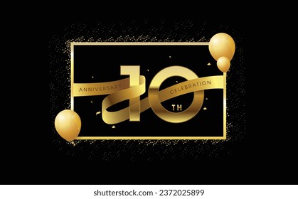 10th Years anniversary celebration vector illustration  