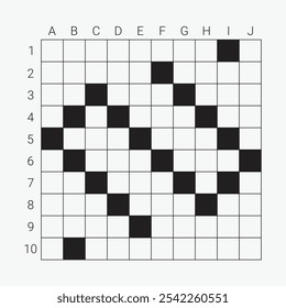 Modelo de palavras cruzadas. 10X10 modelo de quebra-cabeça quadrado para revista e jornal.
