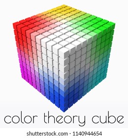10x10 cubes makes color gradient in shape big cube  color theory concept and colorful cubes  3d style vector illustration  suitable for any banner  ad  technology   abstract themes 
