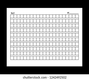 10x21Squared manuscript paper. Vector stock illustration.