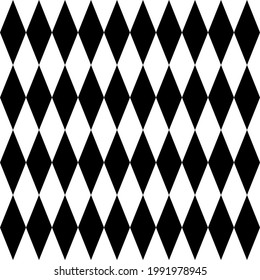 Tablero de diamantes o rombos 10x4. Papel de fondo o patrón de rabus blanco y negro con vectores a cuadros.