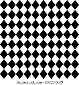 10x8 vector rhomb. Black and white checker position rhombus ornament.