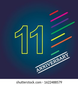 11 anniversary celebration vector concept template design illustration