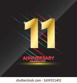 11 anniversary logo vector template. Design for banner, greeting cards or print