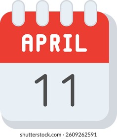 11 April Flat Illustration Vector Design