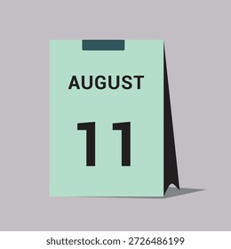 11 de agosto ícone de data calendário mínimo ilustração vetor de calendário de mesa