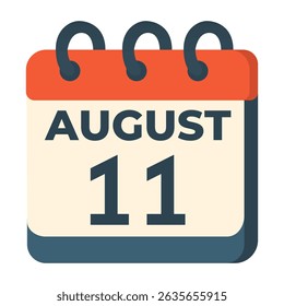 11 august calendar vector on white background
Vector calendar with date