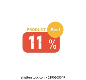 11% Best Product banner tag product label vector art illustration Isolated on White Background