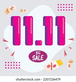 11 11 big sale cartel with lettering