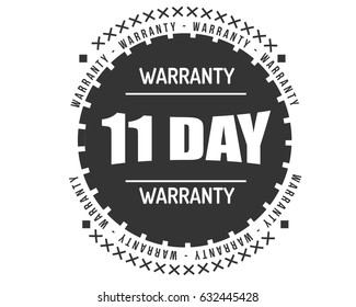 11 day black warranty icon vector