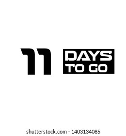 11 day to go. Vector stock illustration. 