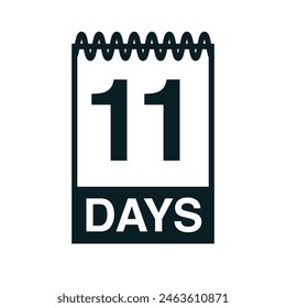 11 days calendar icon vector illustration eps