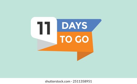 11 días para ir Cuenta regresiva número Anuncio Plantillas. Ilustración vectorial 
