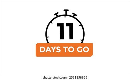 11 días para ir Cuenta regresiva número Anuncio Plantillas. Ilustración vectorial 
