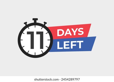 11 días para la Plantilla de cuenta regresiva. 11 días Cuenta regresiva días de diseño de Anuncio. Quedan 11 días de cuenta atrás