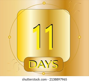 11 days. gold plate vector for event count