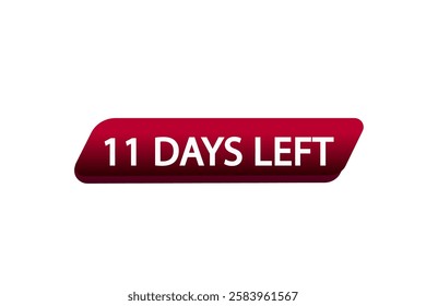 11 days left, sale countdown vector symbol, clock, time,  background, template 11 days left go, countdown, sticker, left banner, business, sale, label button
