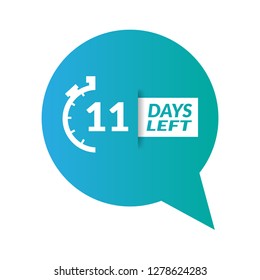 11 Days Left sign - emblem, label, badge,sticker, logo. Designed for your web site design, logo, app, UI