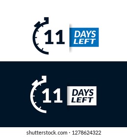 11 Days Left sign - emblem, label, badge,sticker, logo. Designed for your web site design, logo, app, UI