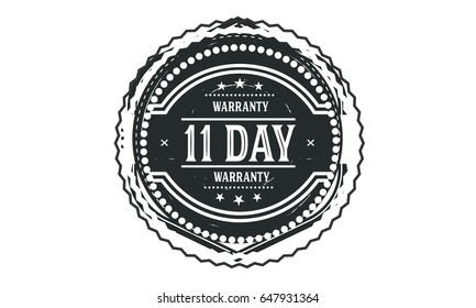 11 days warranty icon vector vintage guarantee