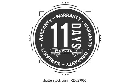 11 days warranty icon vintage rubber stamp guarantee