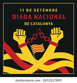 11 De Setembre Diada Nacional De Catalunya Traduzido: 11 de setembro, Dia Nacional da Catalunha. Ilustração vetorial. Adequado para cartão, cartaz e banner.