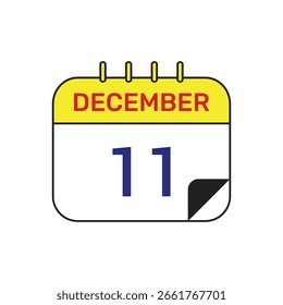 11 december calendar icon vector illustration design