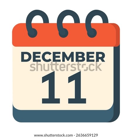 11 December vector on white background
Vector calendar with date